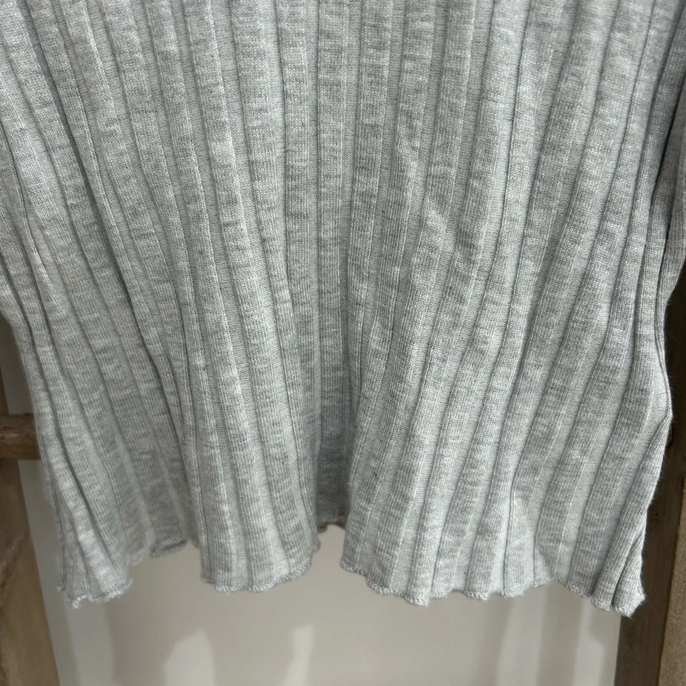 House of Harlow 1960 Gray Ribbed Long Sleeve Cropped Y2K Top Women’s Size L NWT - Picture 6 of 8